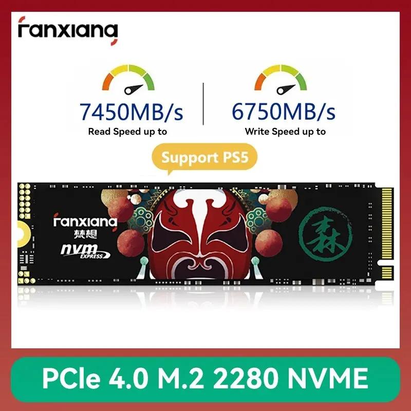 Fanxiang 7400 MB/s SSD NVMe M.2 2280 2TB 1TB  ָ Ʈ ϵ ũ PCIe4.0x4 2280 SSD ̺ PS5 Ʈ ũ
